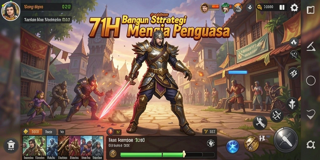 Tampilan gameplay menarik dengan berbagai strategi dan pertempuran.
