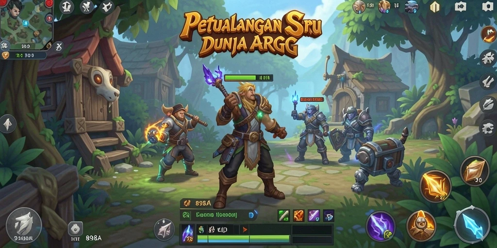 Tangkapan layar menampilkan pertarungan epik di dalam game ARPG.