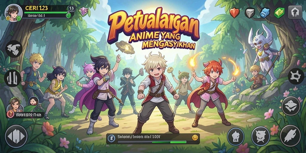 Tampilan gameplay seru dalam dunia Anime yang menakjubkan.