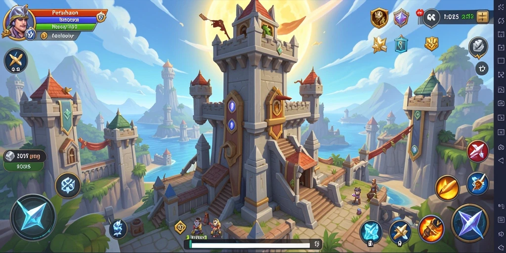 Tangkapan layar dari gameplay HOYE55 yang menunjukkan aksi Tower Defense yang intens.