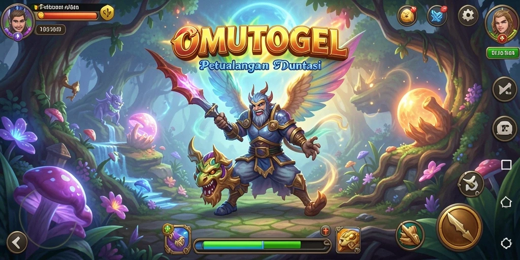 Tampilan gameplay OMUTOGEL yang menakjubkan dengan elemen petualangan.