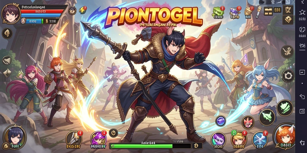 Tampilan gameplay <strong>PIONTOGEL</strong> yang menegangkan dan penuh warna.