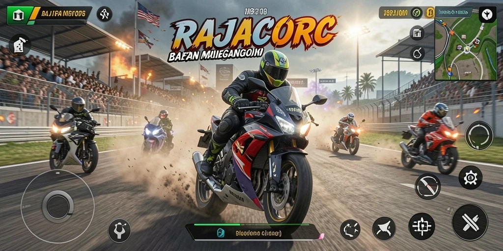 Screenshot gameplay RAJACORC yang menegangkan dan penuh adrenalin.