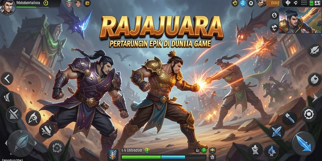 Tampilan aksi seru dalam gameplay RAJAJUARA yang mendebarkan.