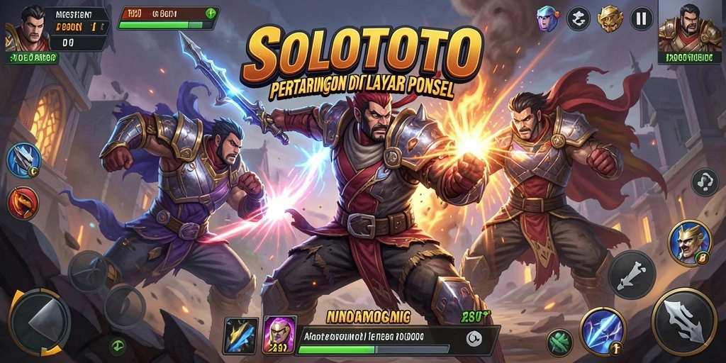Tampilan gameplay menegangkan dalam pertarungan di SOLOTOTO.
